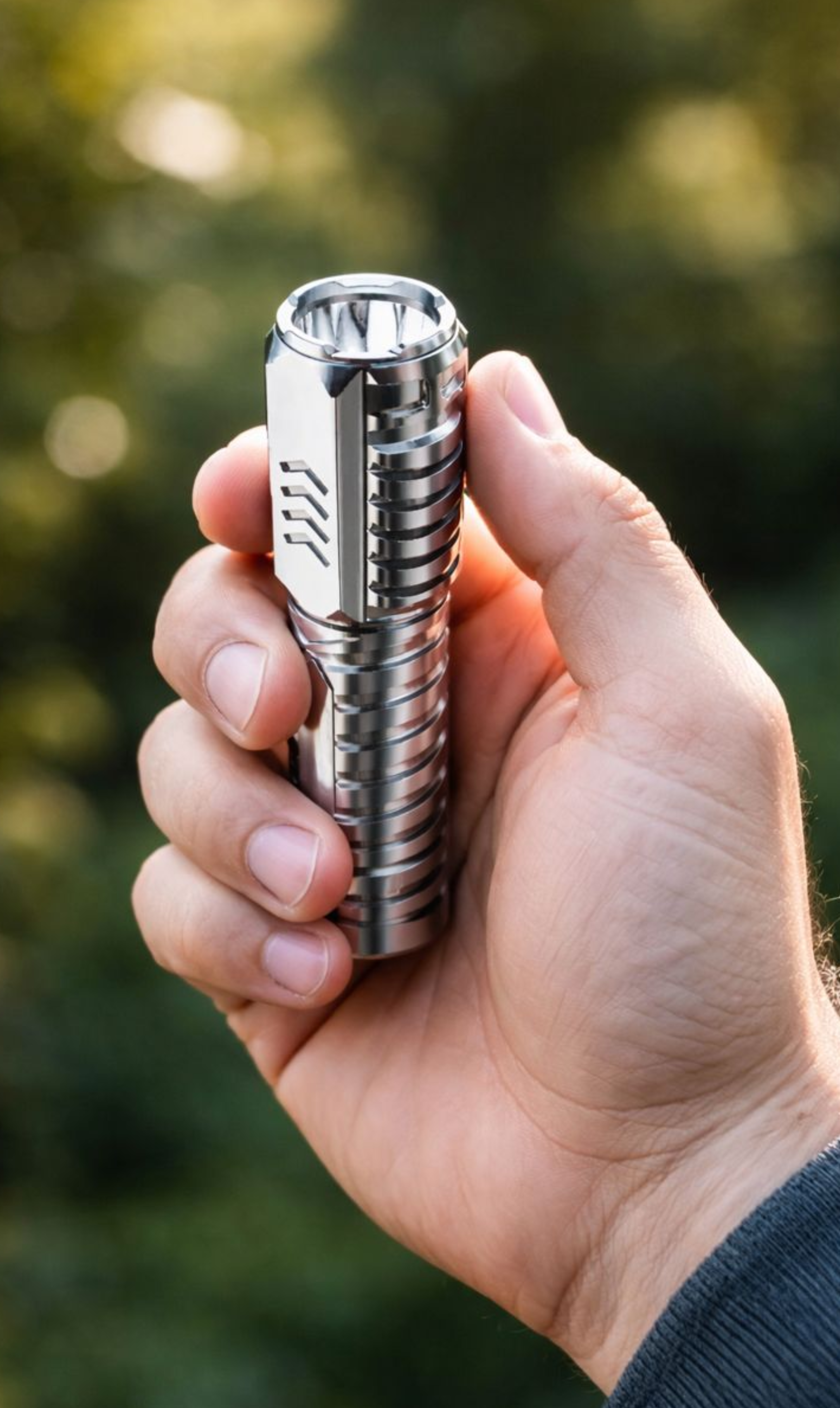 person holding Night Spark Flashlight
